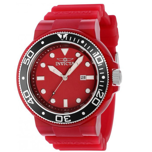 Invicta Men's 38064 Pro Diver Quartz 3 Hand Burgundy Dial Watch