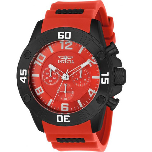 Invicta Men's 22700 Pro Diver Quartz Chronograph Red Dial Watch