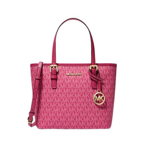 Michael Kors Jet Set Travel, White (Electric Pink Multi, Large