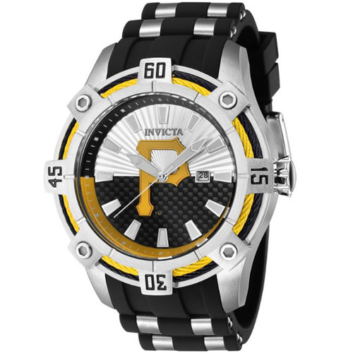 Invicta Men's 43291 MLB Pittsburgh Pirates Quartz Yellow, Silver, Black Dial Watch