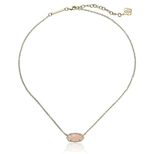 Kendra Scott Elisa Pendant Necklace Gold/Rose Quartz One Size 4217711453