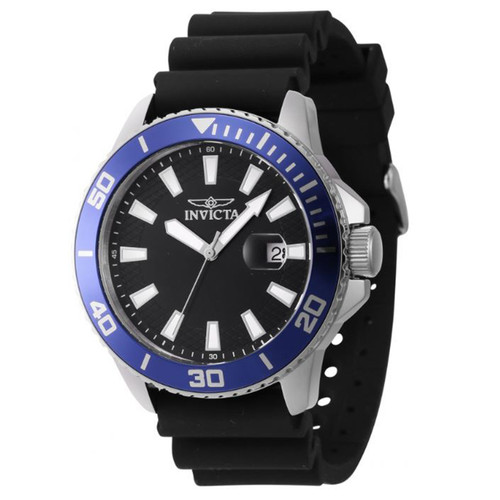 Invicta Men's 46089 Pro Diver Quartz 3 Hand Black Dial Watch