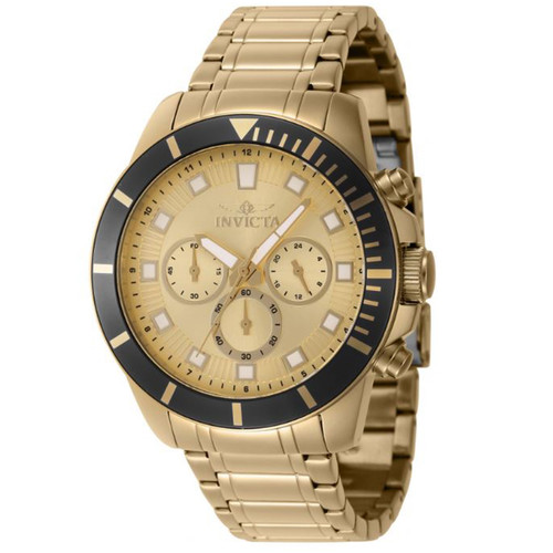 Invicta Men's 46045 Pro Diver Quartz Chronograph Gold Dial Watch