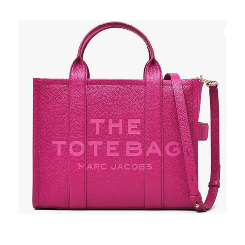 Marc Jacobs The Leather Medium Tote Bag, Lipstick Pink H004L01PF21-955
