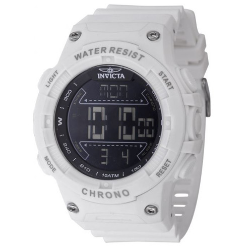 Invicta Racing Men 52mm Plastic White Black dial Electronic Digital Watch 47524