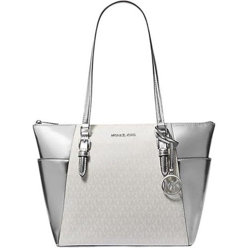 Michael Kors Charlotte Large Top Zip Tote (Silver) 35F4SCFT3V-sil