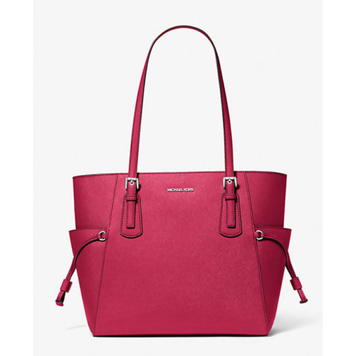 Michael Kors Voyager Large Saffiano Leather Tote Bag (DK Raspberry) 35S5SV6T7L-984