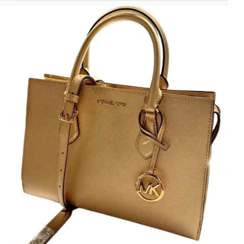 Michael Kors Sheila Medium Center Zip Crossbody Satchel Handbag Purse(Pale Gold) 35F4G6HS3M-Pgold