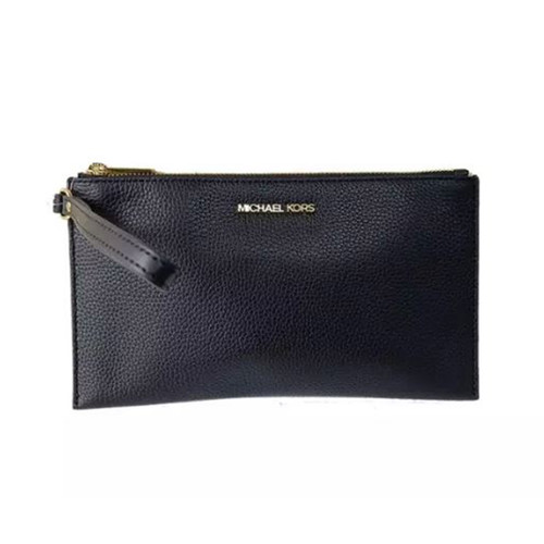 Michael Kors Jet Set Travel Large Pebbled Leather Pouch Black 35S4GTVW3L-001