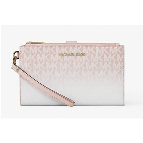 Michael Kors Jet Set Large Ombré Signature Logo Wristlet (Powder Blush) 35S5GTVW3V-424