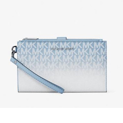 Michael Kors Jet Set Large Ombré Signature Logo Wristlet (Light Sky) 35R5STVW3V-Sky
