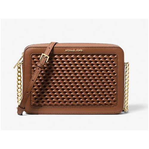 Michael Kors Jet Set Large Woven Crossbody Bag (Luggage) 35T5GTTC3Y-230