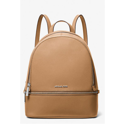 Michael Kors Rhea Medium Pebbled Leather Backpack (Peanut) 35T5SM9M1L-Peanut