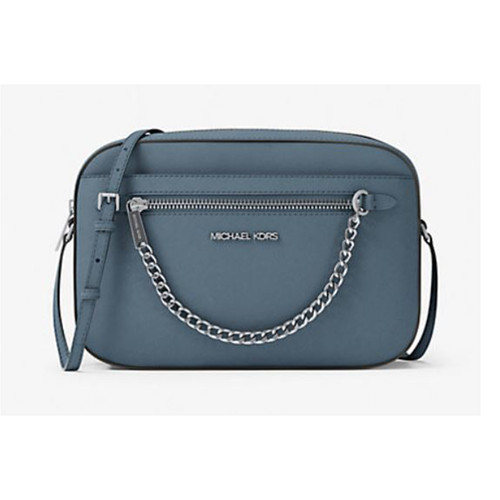 Michael Kors Jet Set Large Saffiano Leather Crossbody Bag Cornflower 35T1STTC9L-Cornflower
