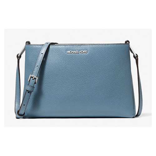 Michael Kors Outlet Trisha Medium Pebbled Leather Crossbody Bag (Cornflower) 35H1S9TC8L-Cornflower