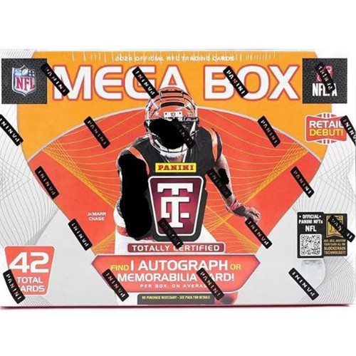 2024 Panini Totally Certified Football 6-Pack Mega Trading Card Box (One Autograph or Memorabilia Card Per Mega Box)
