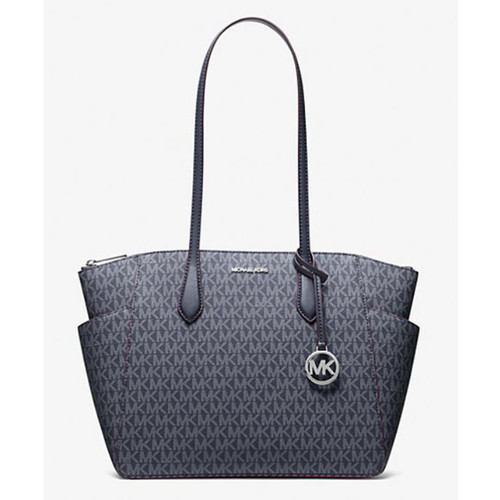Michael Kors Marilyn Medium Signature Logo Tote Bag Admiral 35F5S6AT2B-414