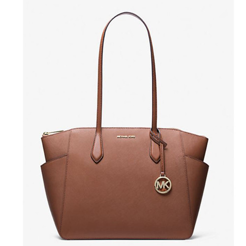 Michael Kors Marilyn Medium Saffiano Leather Tote Bag Luggage 35F5G6AT2L-230