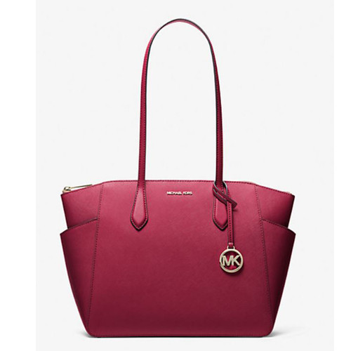 Michael Kors Marilyn Medium Saffiano Leather Tote Bag Cherry 35F5G6AT2L-Cherr