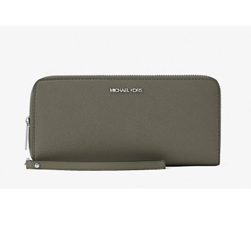 Michael Kors Outlet Large Pebbled Leather Continental Wallet 35F7STVE7L-Olive