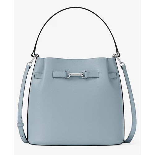 Michael Kors Carson Medium Pebbled Leather Convertible Bucket Crossbody Bag 35R6S2ZS6T-Pale Ocean