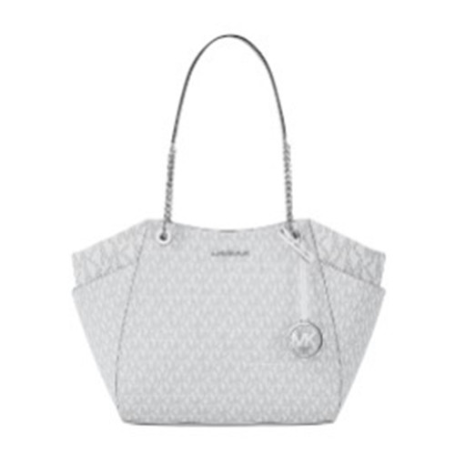 Michael Kors Jet Set Large Signature Logo Shoulder Bag 35S4STVT3B-Opticwhite