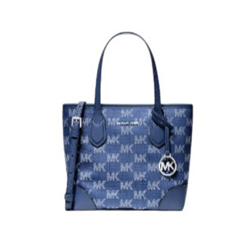 Michael Kors Eva Extra-Small Logo Jacquard Denim Convertible Tote Bag 35S6SV0T0C-Denim