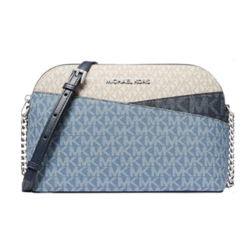 Michael Kors Jet Set Travel Color-Block Signature Logo Crossbody Bag (Denim) 35S5STVC6B-Denim
