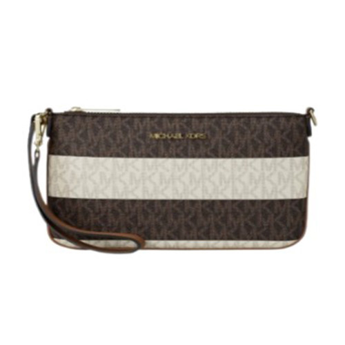 Michael Kors Outlet Jet Set Travel Small Striped Signature Logo Convertible Wristlet 35T6GTVW5V-149