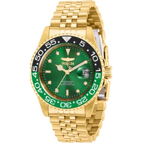 Invicta Men's 36044 Pro Diver Quartz 3 Hand Green Dial Watch