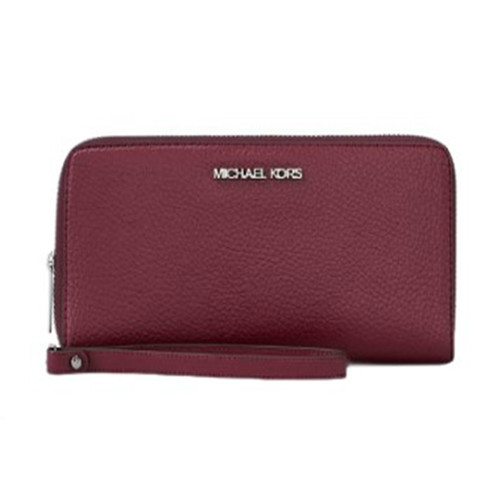 Michael Kors Outlet Large Pebbled Leather Continental Wallet 35F7STVE7L-Maroo