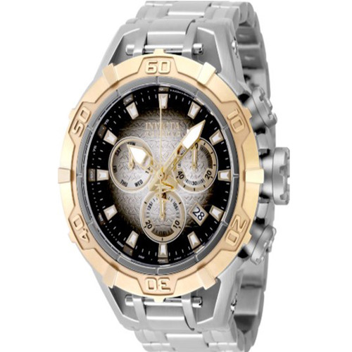 Invicta Men's 47851 Reserve Quartz 3 Hand Black, Silver Dial Watch