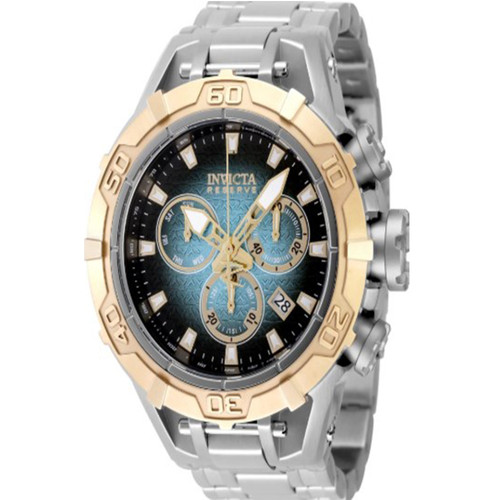 Invicta Men's 47852 Reserve Quartz 3 Hand Black, Blue Dial Watch