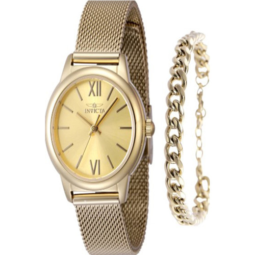 Invicta Women's 48250 Angel Quartz 3 Hand Gold Dial Watch