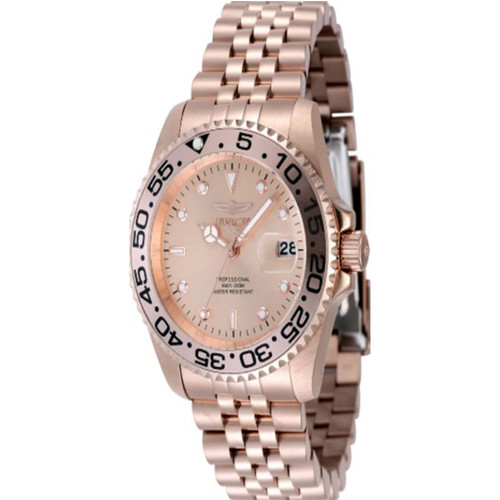 Invicta Women's 48386 Pro Diver Quartz 3 Hand Rose Gold Dial Watch