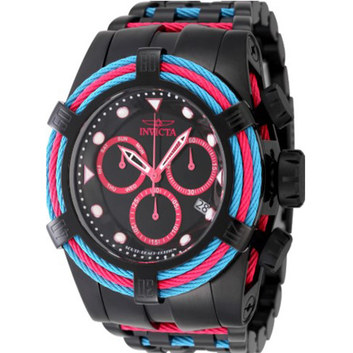 Invicta Men's 48605 Bolt  Quartz Chronograph Hot Pink, Black Dial Watch
