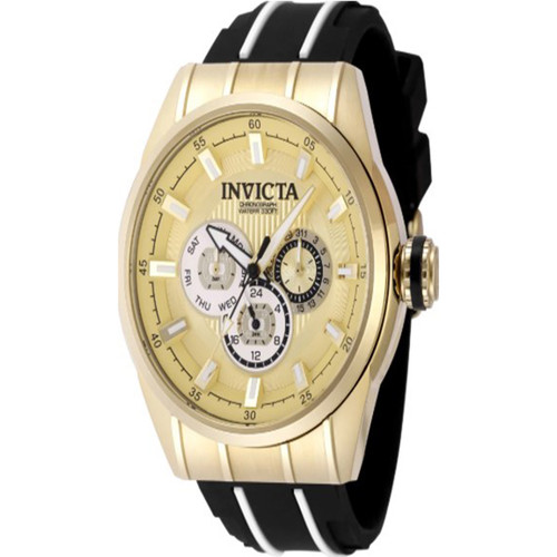 Invicta Men's 49056 Speedway  Quartz Chronograph Gold, White Dial Watch