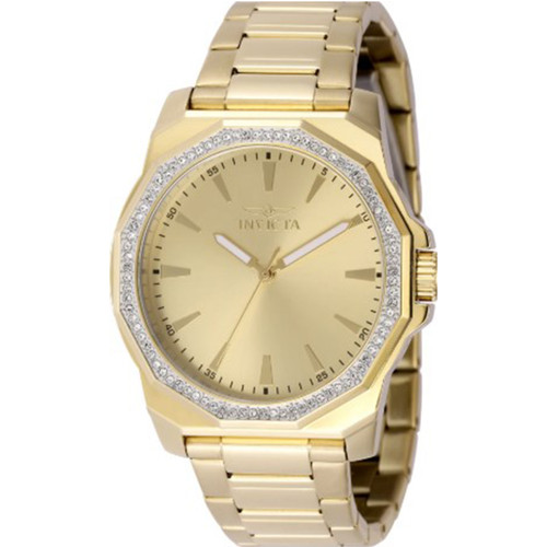 Invicta Men's 49108 Speedway Quartz 3 Hand Gold Dial Watch
