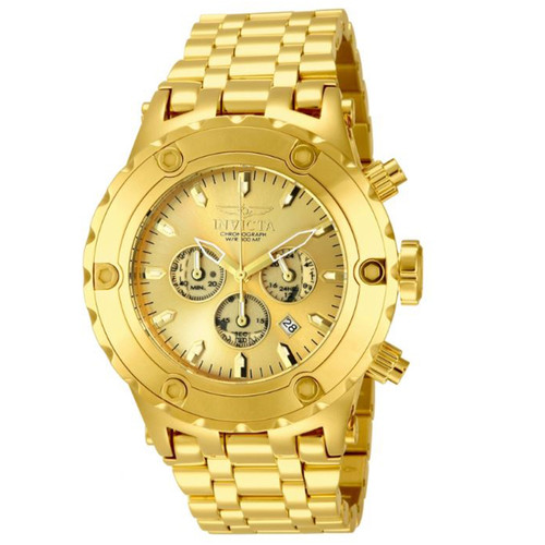 Invicta Men's 14506 Subaqua Reserve Chronograph Gold Dial 18k Gold Ion-Plated...