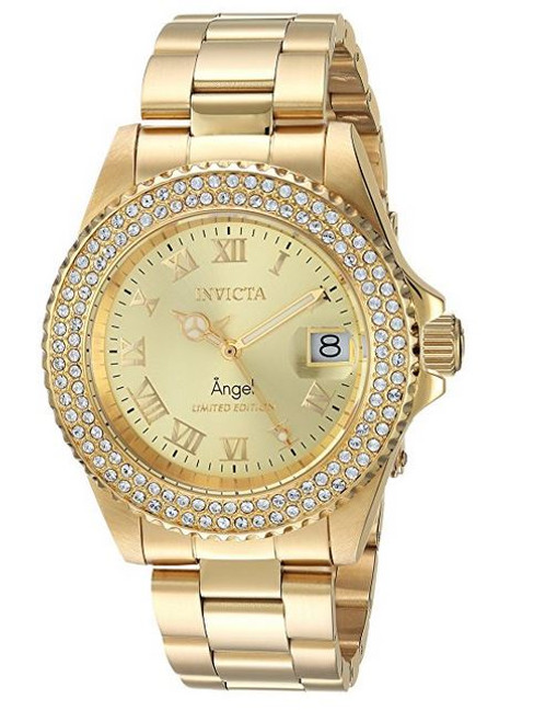 Invicta Women's Quartz Stainless Steel Casual Watch, Color:Gold-Toned (Model: 24614)