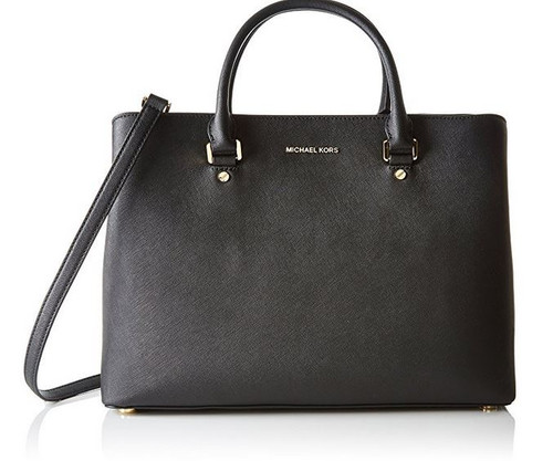 Michael Kors Women's Savannah XL Satchel, Black, One Size 30H6GS734L-001