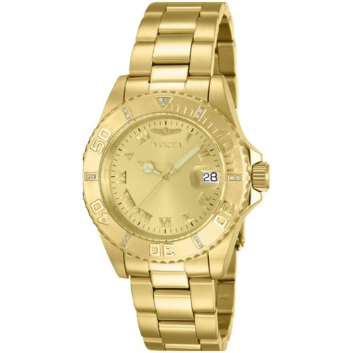 Invicta Men's 12820 Pro Diver Quartz 3 Hand Gold Dial Watch