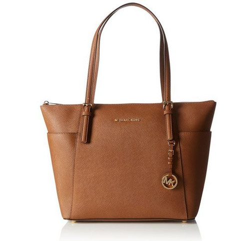 Michael Kors Jet Set Large Top-Zip Saffiano Leather Tote Luggage 30F4GTTT9L-230