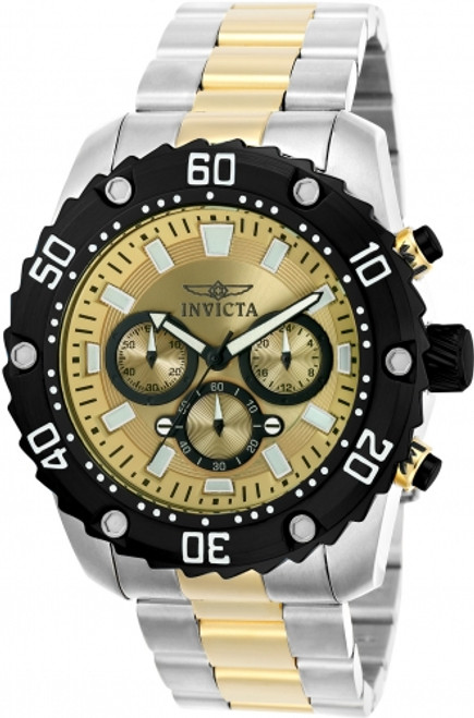  Invicta Men's 22519 Pro Diver Quartz Chronograph Gold Dial Watch