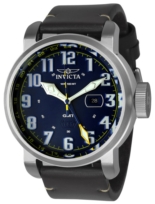 Invicta Men's 22251 Aviator Quartz 3 Hand Blue Dial Watch