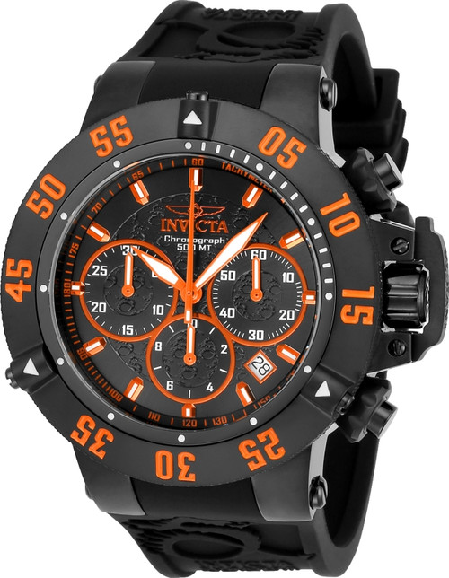 Invicta Men's 22923 Subaqua Quartz Chronograph Black, Orange Dial Watch