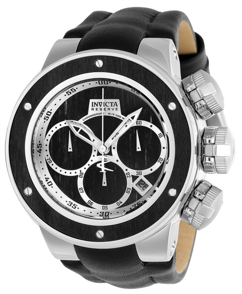 Invicta Men's 22939 Reserve Quartz Multifunction Black Wood, Silver Dial Watch