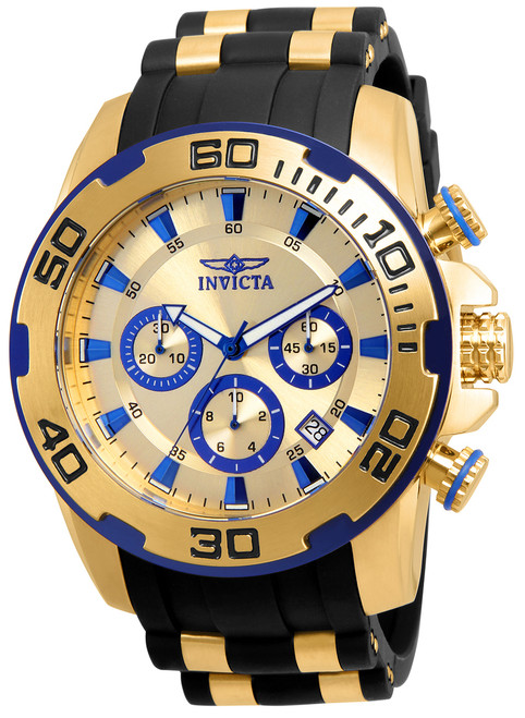 Invicta Men's 22308 Pro Diver Quartz Chronograph Gold Dial Watch