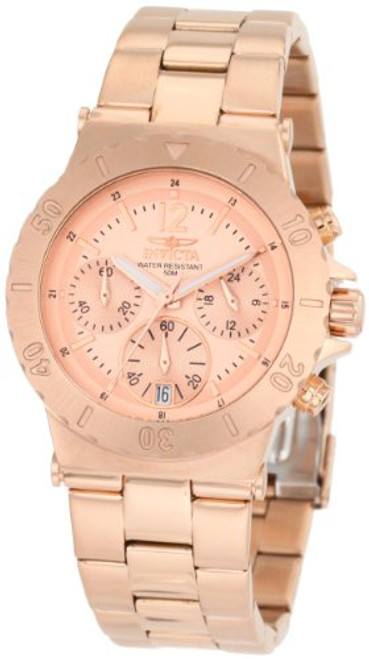 Invicta Women's 1277 II Collection Chronograph 18K Rose Gold Ion-Plated Stain...