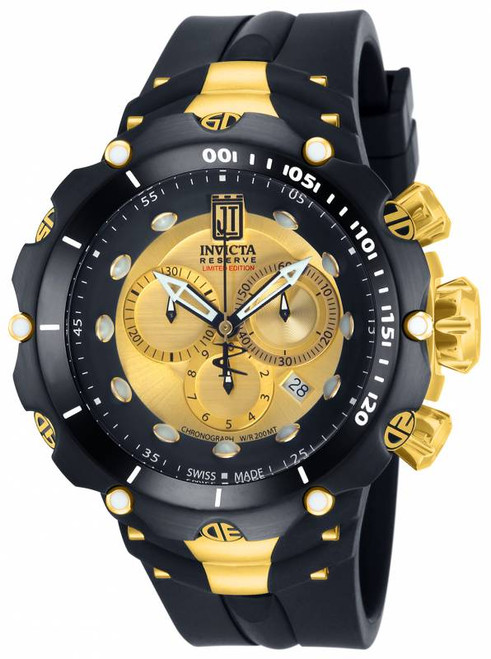 Invicta Men's 14416 Jason Taylor Quartz 3 Hand Gold Dial Watch